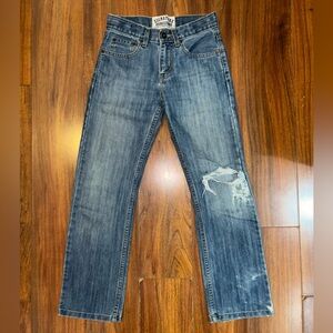 Signature by Levi Strauss Boys Blue Distressed Straight-Leg Jeans